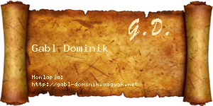 Gabl Dominik névjegykártya